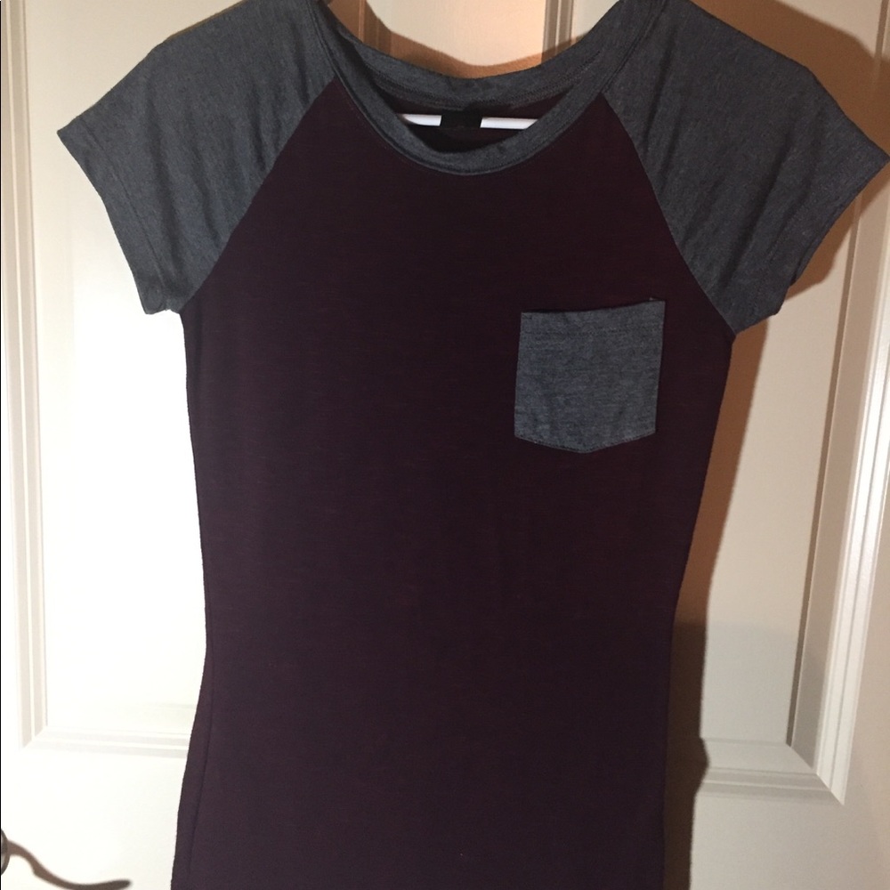 Maroon pocket tee from zumiez